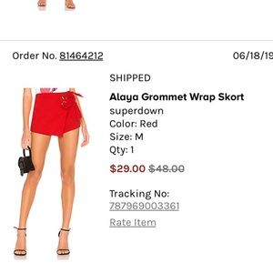 Superdown Red Skort
